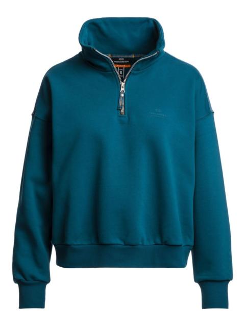 high-neck zip-up sweatshirt