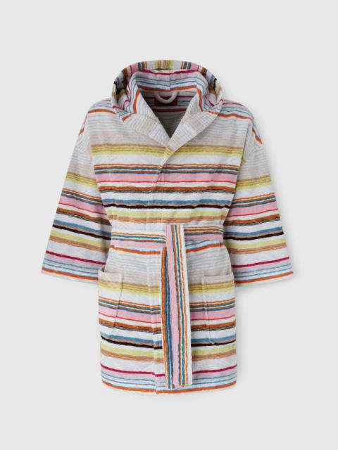 Moonshadow short cotton terry bathrobe with lurex