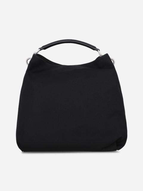 Cotton Canvas Shoulder Bag Black