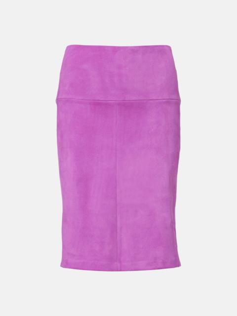 Gin suede pencil skirt