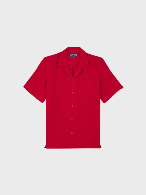 MEN BOWLING LINEN SHIRT SOLID