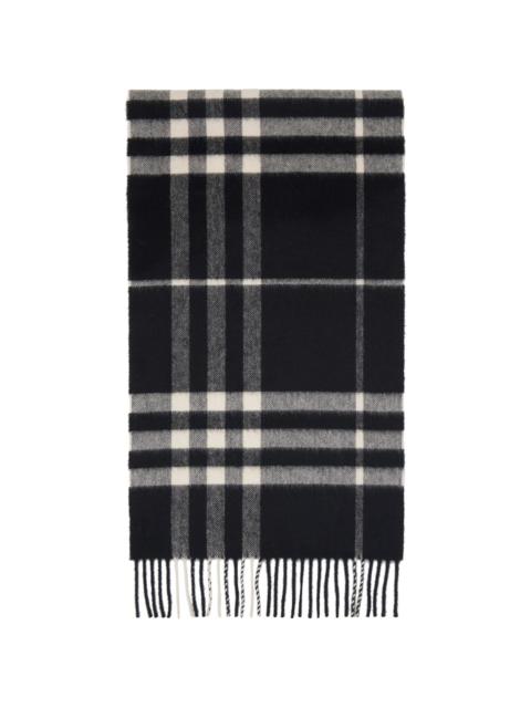 Black & White Check Cashmere Scarf