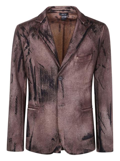 abstract-print wool blazer