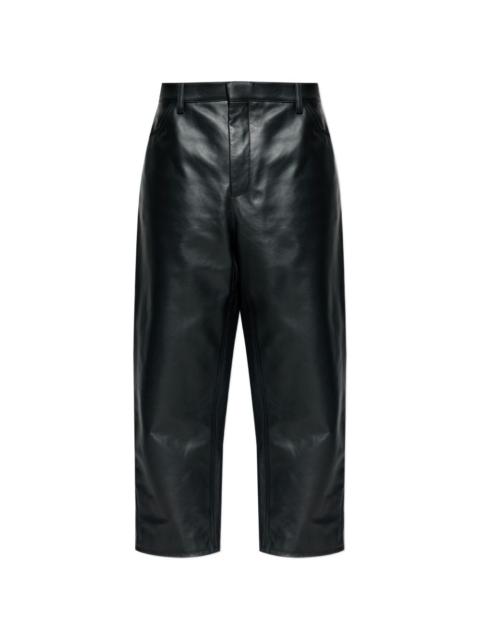 leather pack-pocket trousers