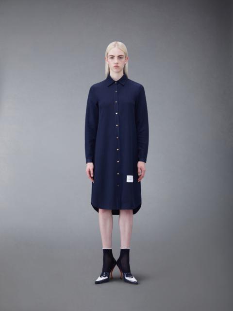 Cotton Tuck Rib Shirtdress