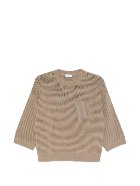 metallic-detail sweater