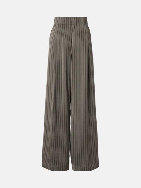 Striped wide-leg pants