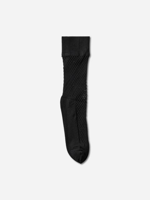 Nylon Mesh Long Socks Black