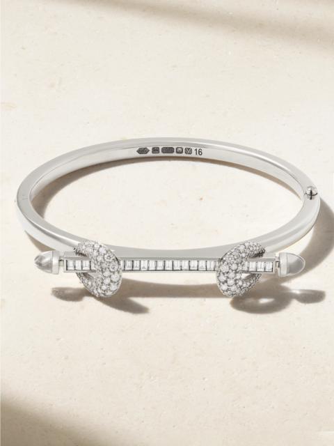 Chakra Icon 18-karat White Gold, Diamond And Quartz Bangle