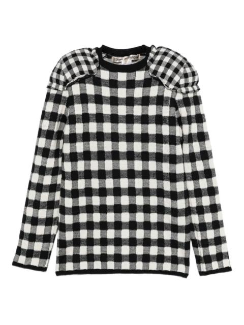 gingham-check top