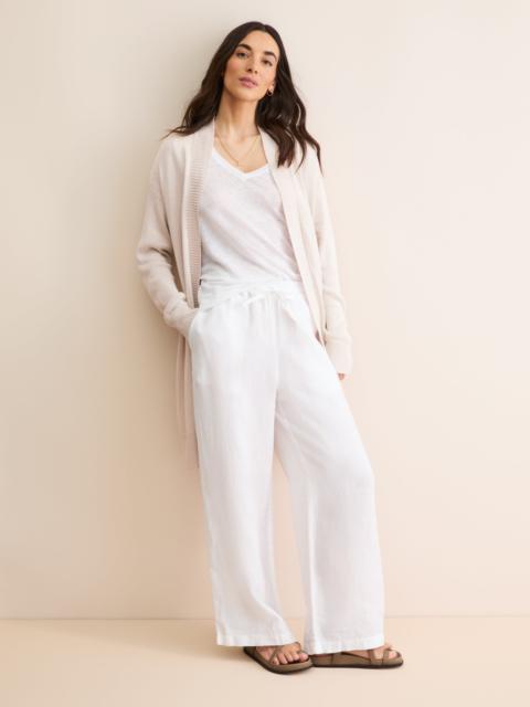 Women's Belted Cardigan Delphine Silk Linen Silver Pink