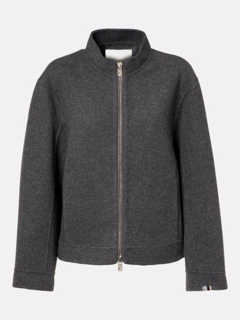 Motor wool and cashmere bomber jacket