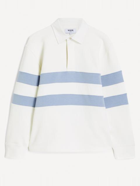 Rowhill Ecru-Light Blue Stripe Rugby Shirt