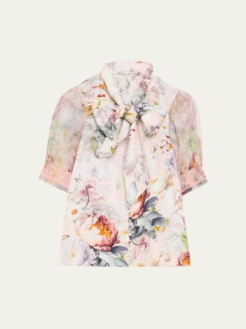 Brentley Floral Tie-Neck Blouse