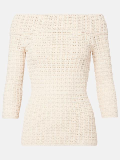 Dermottega crochet off-shoulder top