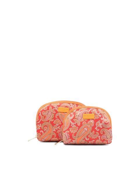 paisley-print zip-up wash bag