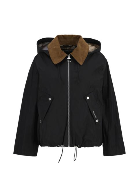 corduroy collar hooded jacket