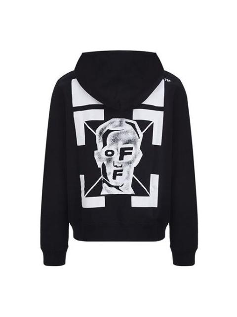 Off-White FW20 Pivot Fish Printing Hooded Pullover Men Black OMBB034E20FLE0101025