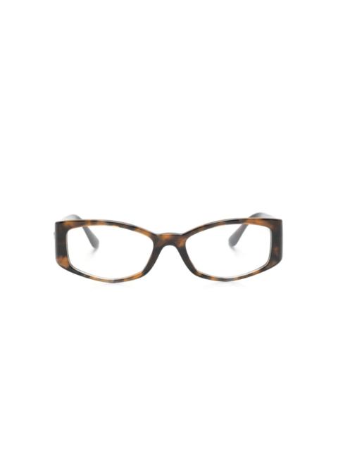 tortoiseshell rectangle-frame glasses