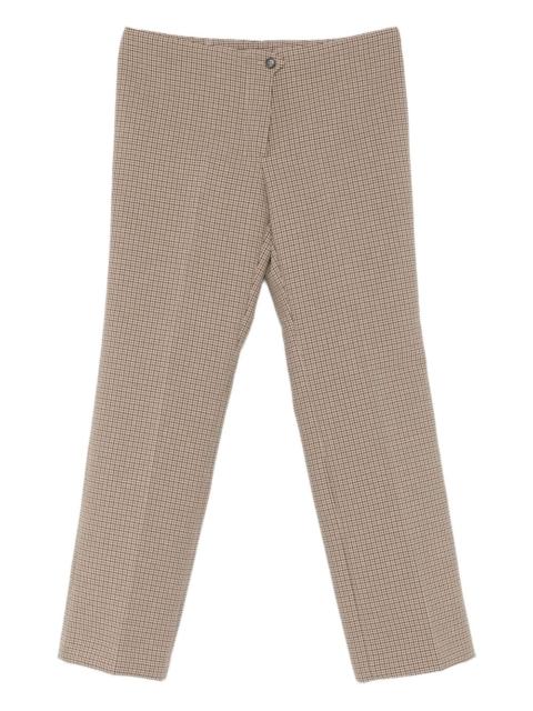 button-fastening checked trousers