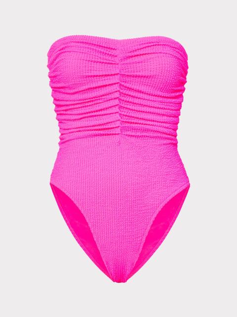 Textured Ruched One Piece
