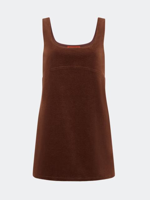 Sahara Corduroy Mini Dress In Choco Brown