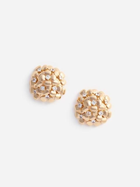 Gold Flower Cluster Earrings