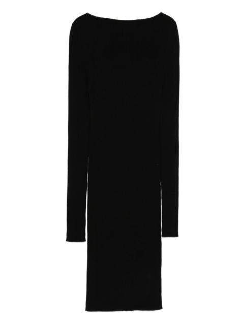 ribbed boat-neck dress