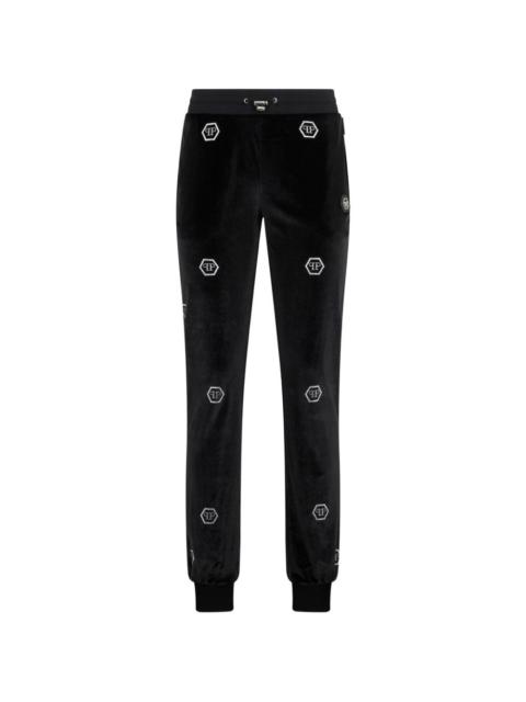 monogram-embellished track pants