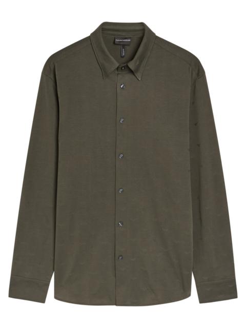 Emporio Armani Logo-intarsia Cotton Shirt