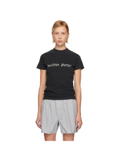 Black 'Wanna Party' T-shirt