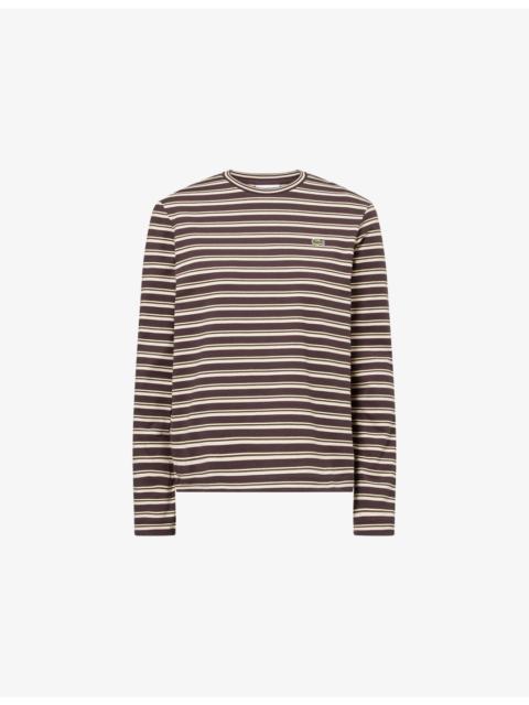 Logo-Embroidered Striped Cotton T-Shirt