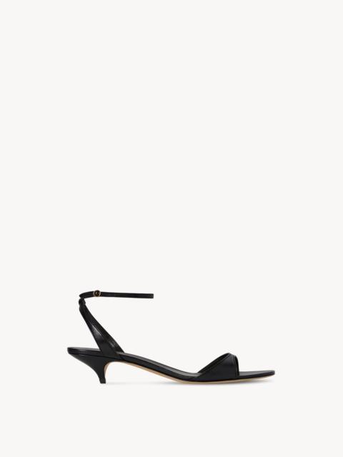 Vika Ankle Strap Kitten Heel in Leather