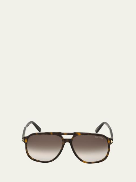 Men's Raoul Gradient Tortoiseshell Aviator Sunglasses