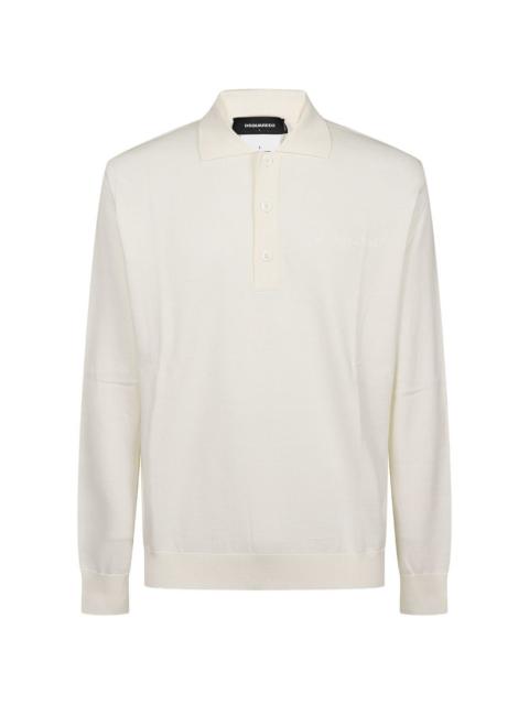 long-sleeved cotton polo shirt