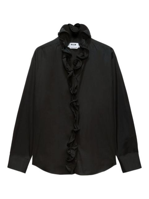 ruffled collar shirt