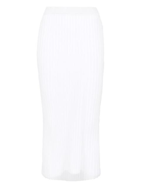 ribbed-knit midi skirt