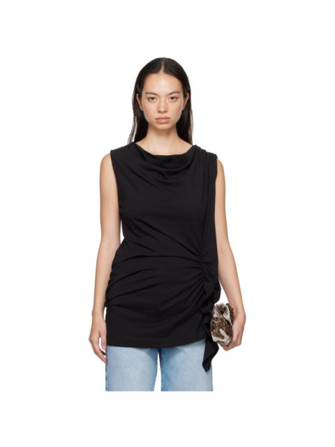 Black Ruffled Jersey Top