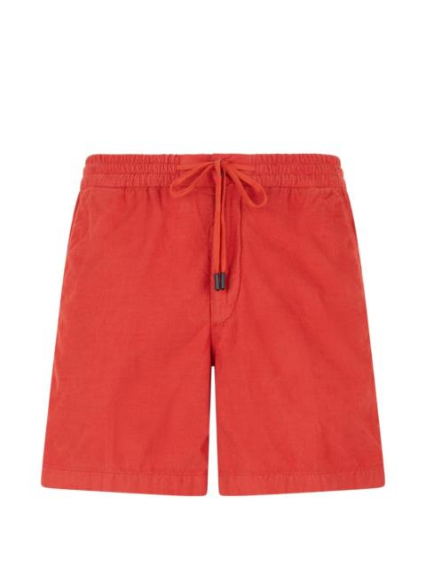 drawstring velvet regular fit shorts