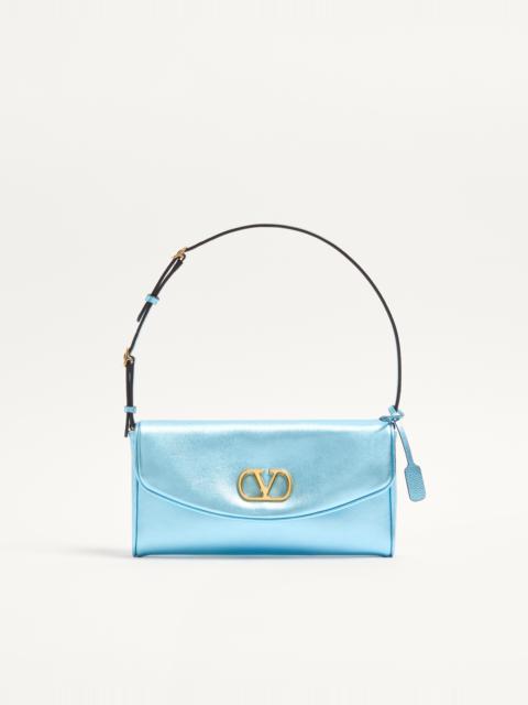 VALENTINO GARAVANI DEVAIN SMALL SHOULDER BAG IN LAMINATED NAPPA LEATHER