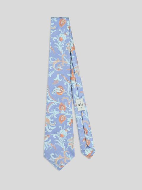 SILK JACQUARD TIE WITH FLORAL MOTIF
