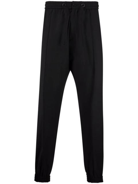 skull-motif rhinestone track trousers