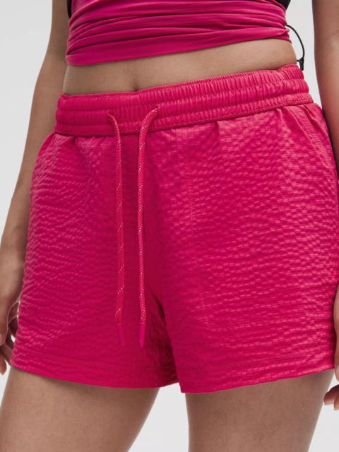 Grid-Texture Relaxed High-Rise Hiking Short 4"