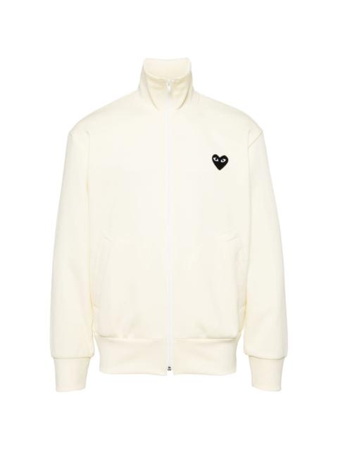 heart-print jersey track jacket