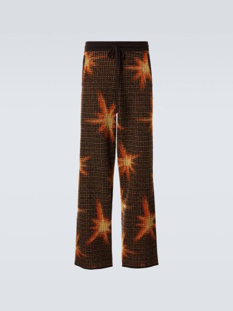 Printed wool-blend sweatpants