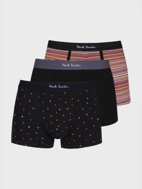 'Signature Stripe' Mix Boxer Briefs Three Pack