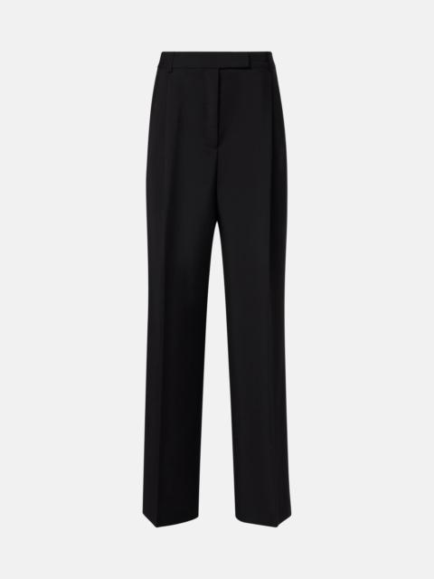 Pleated wool and mohair wide-leg pants