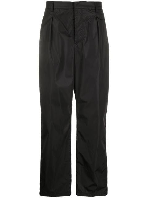 straight-leg nylon trousers