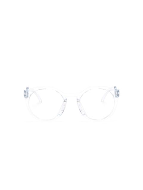 geometric-frame glasses