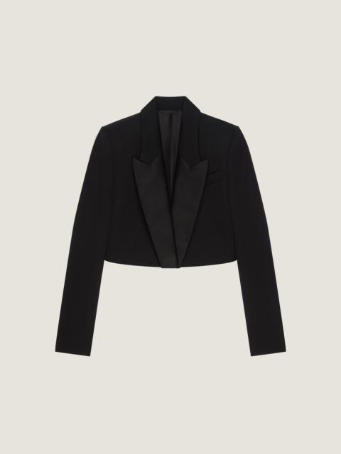 CROPPED TUXEDO JACKET IN WOOL